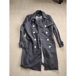 Large Ralph Lauren Women's Denim Trenchcoat Missing Belt